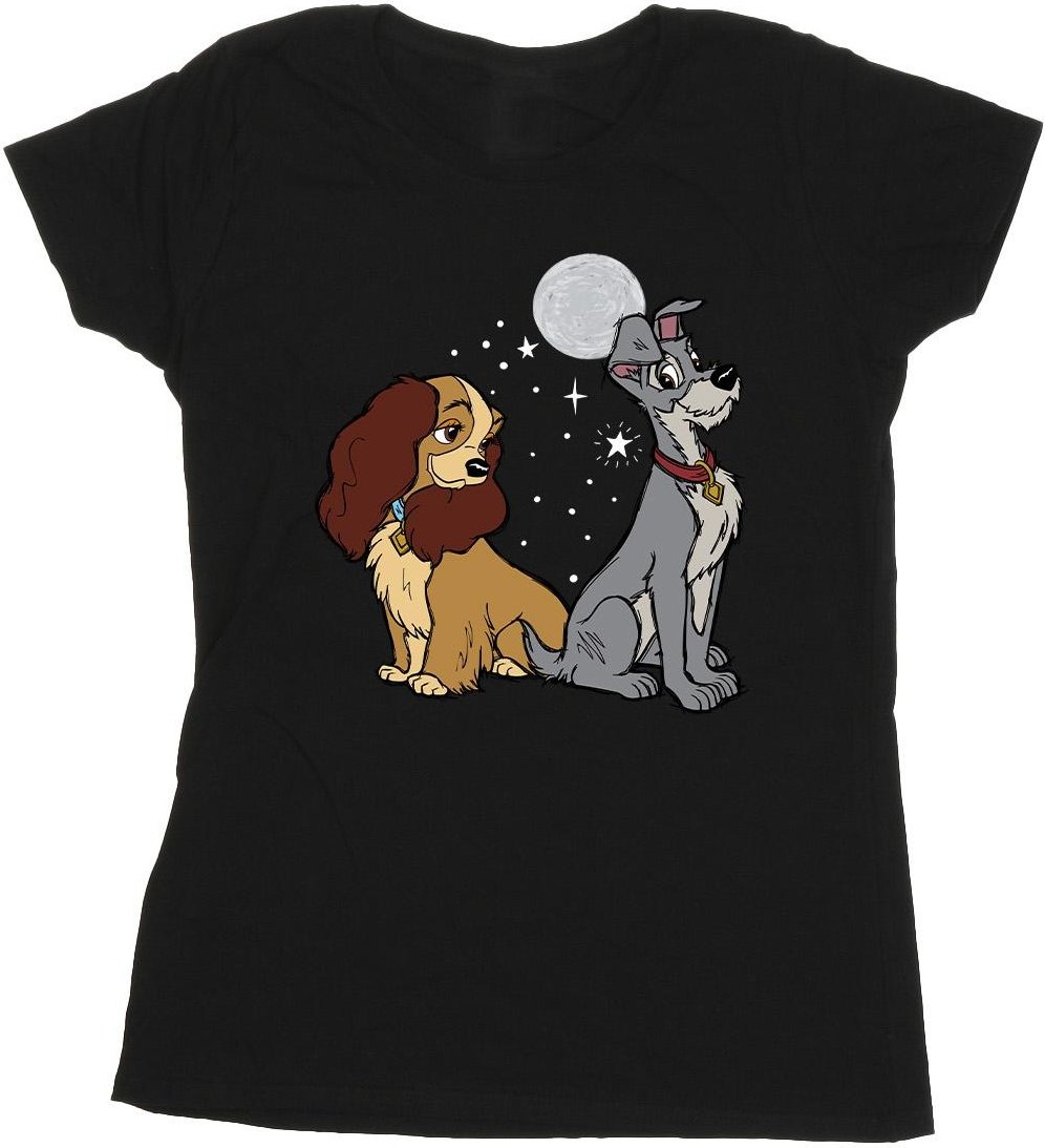 Disney - "Lady And The Tramp" T-Shirt für Damen (Schwarz)