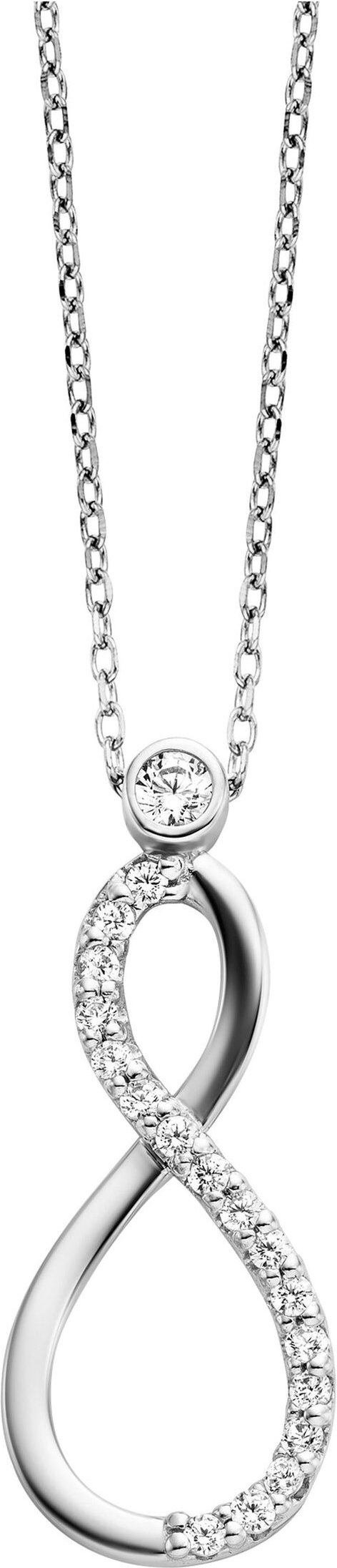 Julie Julsen Anhänger mit Kette 925 Silber rhodiniert Infinity Zirkonia