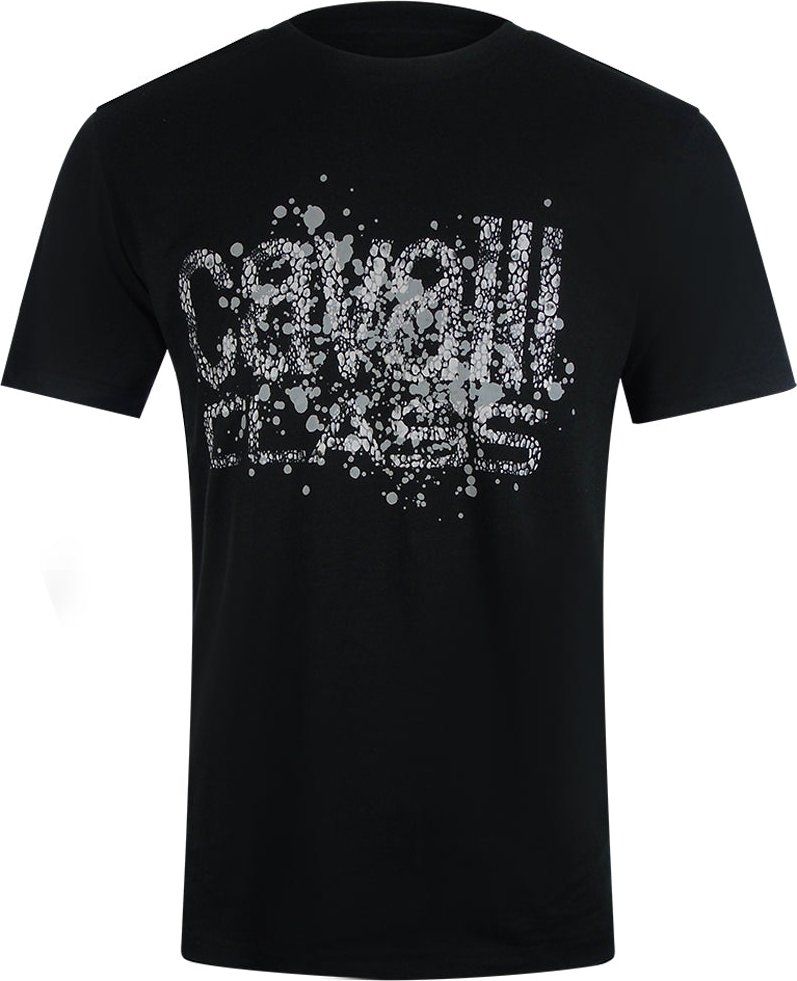 Cavalli Class - Schwarzes T-shirt Mit Gesprühtem Logo