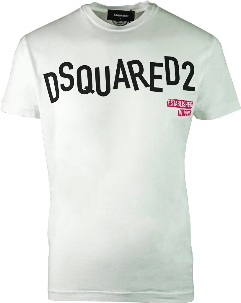 Dsquared2 - Cool Fit - Weißes T-shirt Mit Verzerrtem Logo