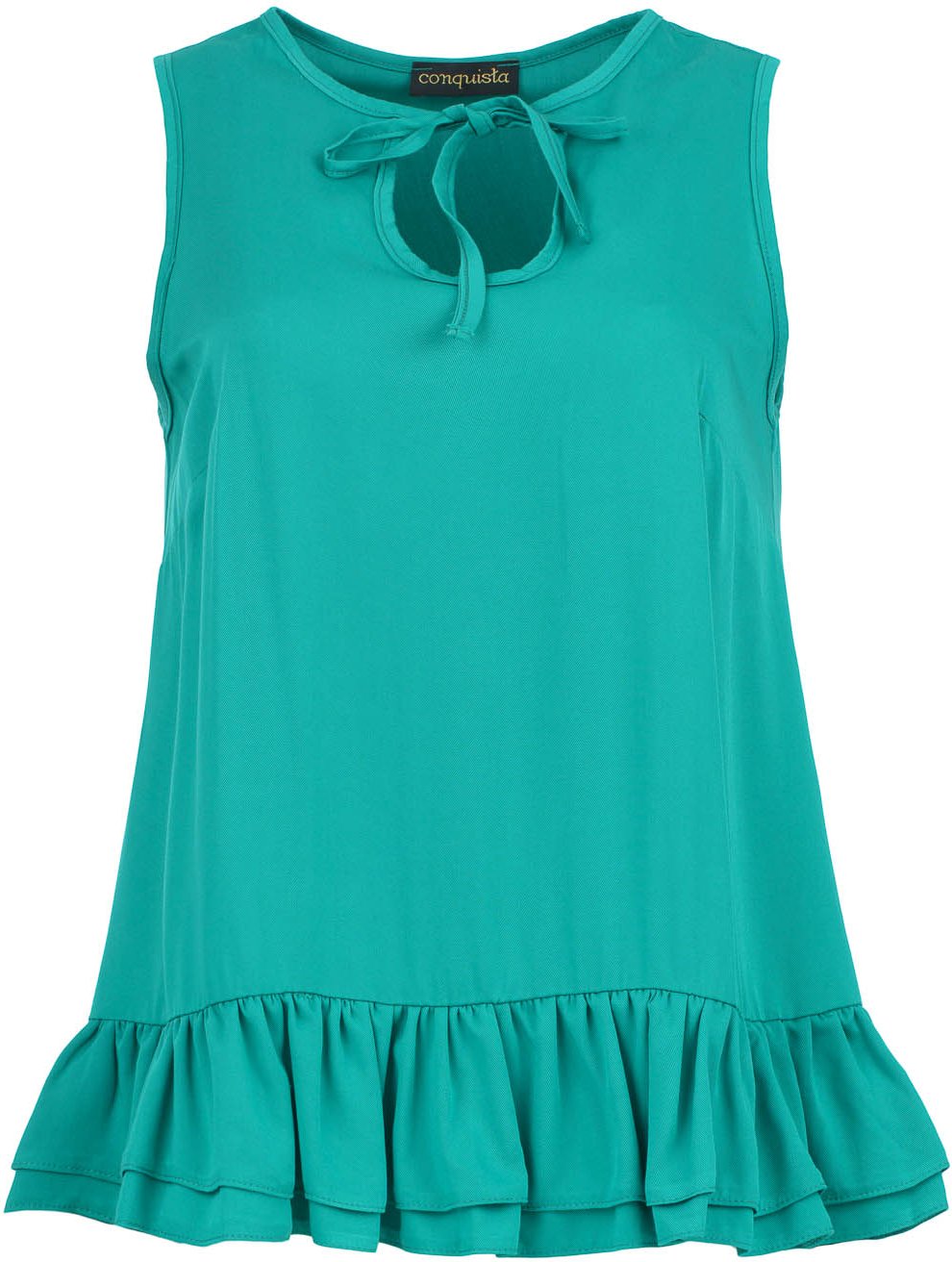 Smaragdgrünes Brisen Rüschen-Top