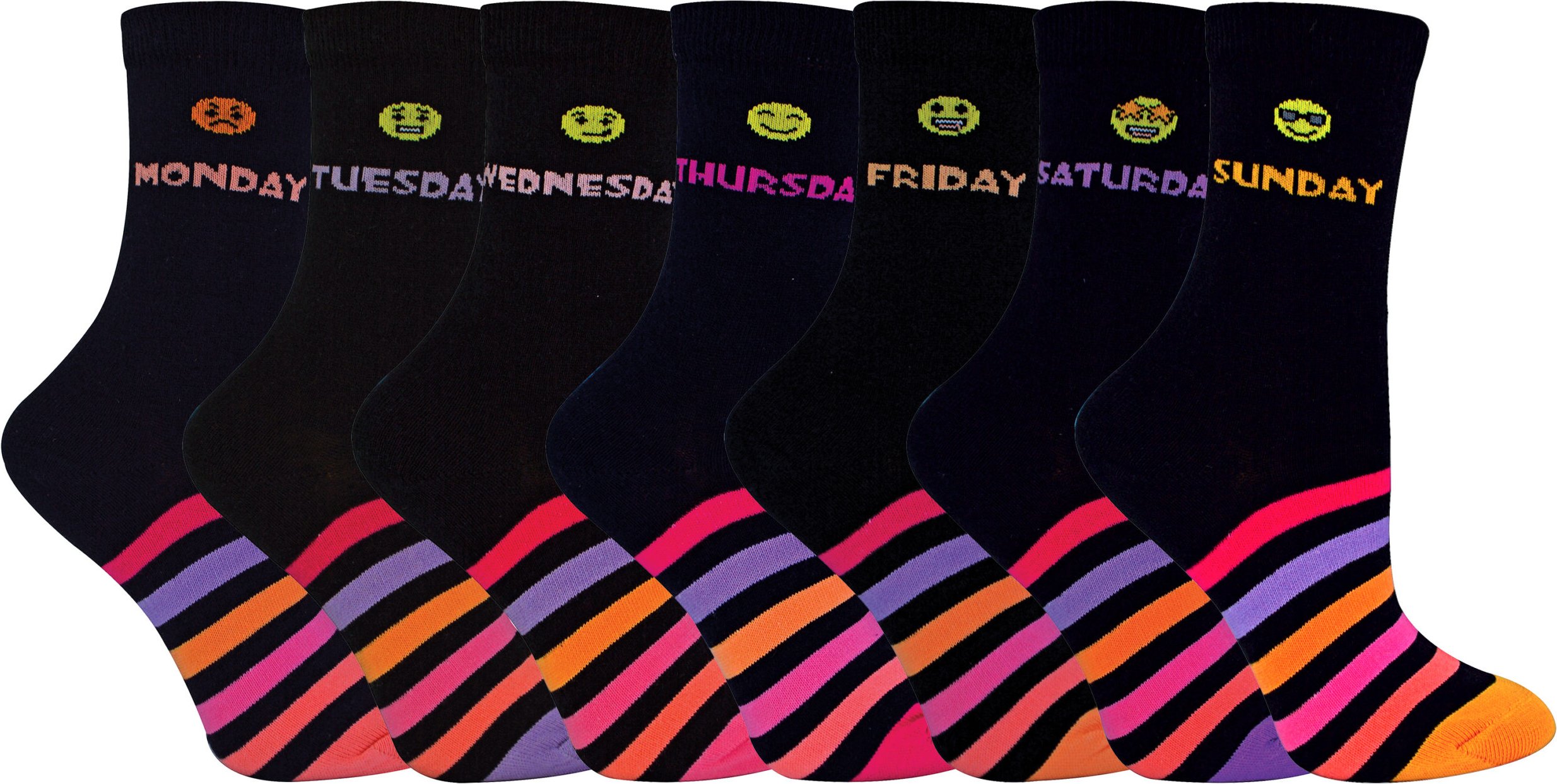 Kinder Neuheit Tage der Woche Socken | 7 Paare | Für Jungen & Mädchen