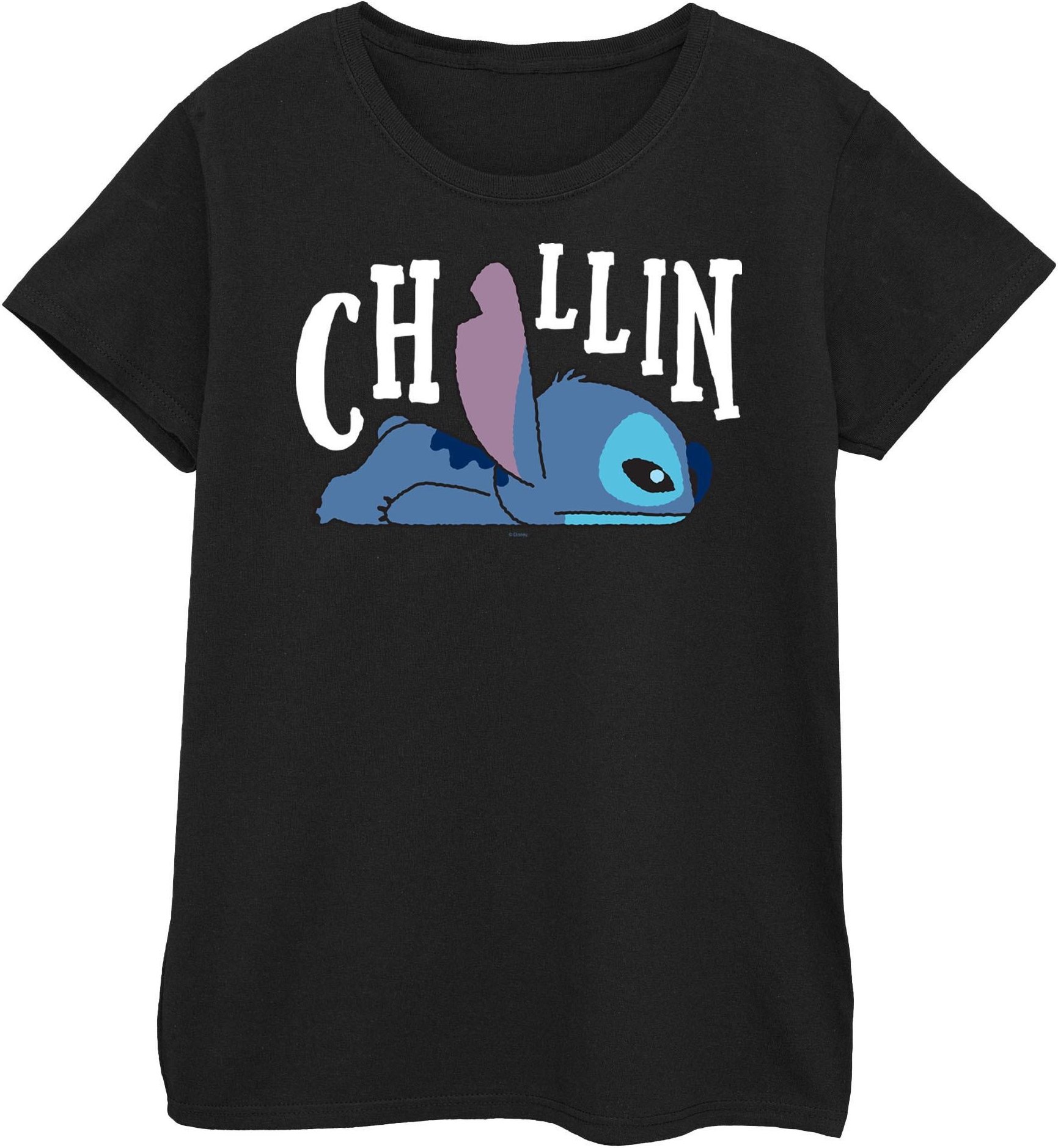 Disney - "Lilo And Stitch Chillin" T-Shirt für Damen (Schwarz)