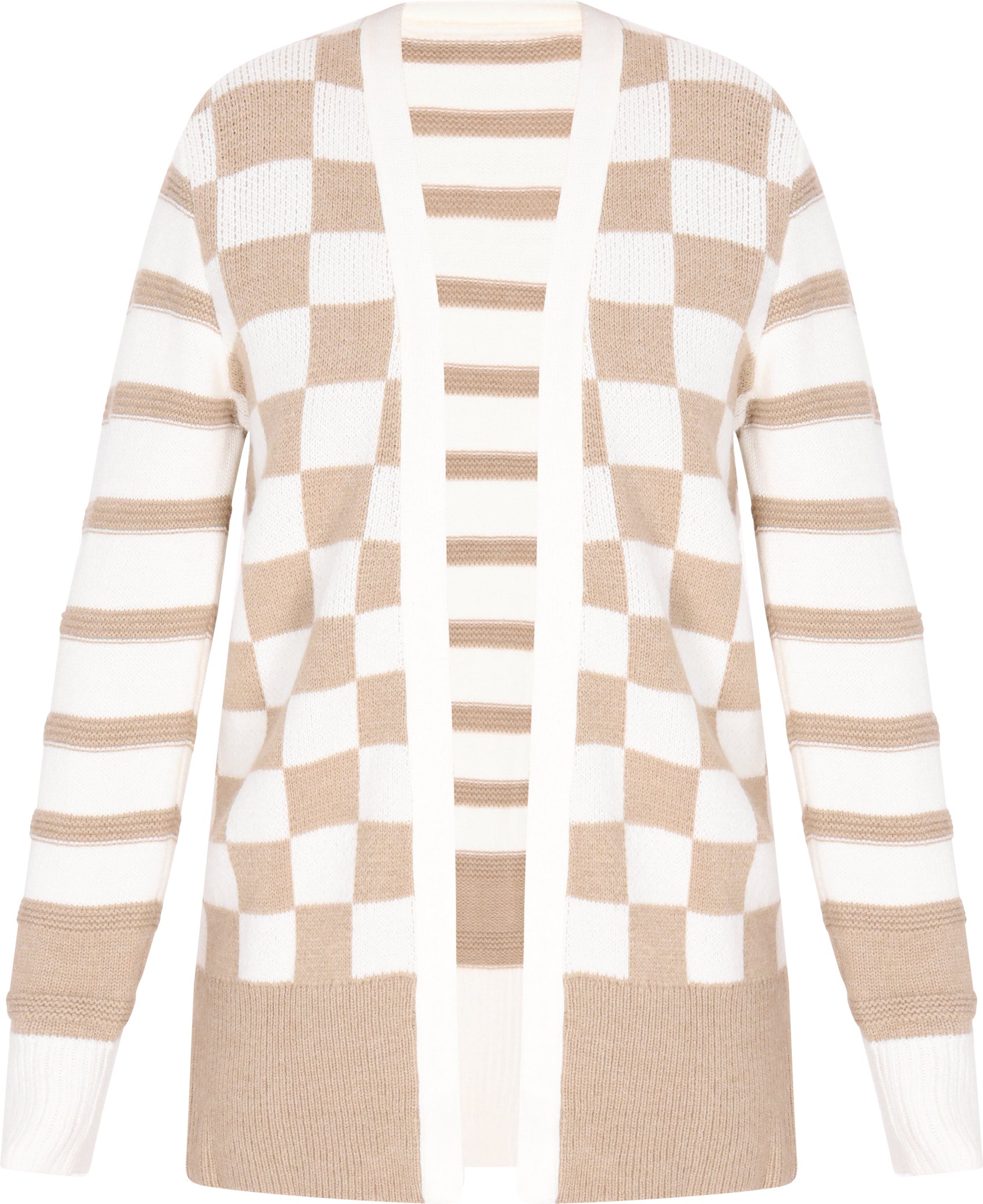 usha Strickjacke Frauen Weiß Mehrfarbig Beige