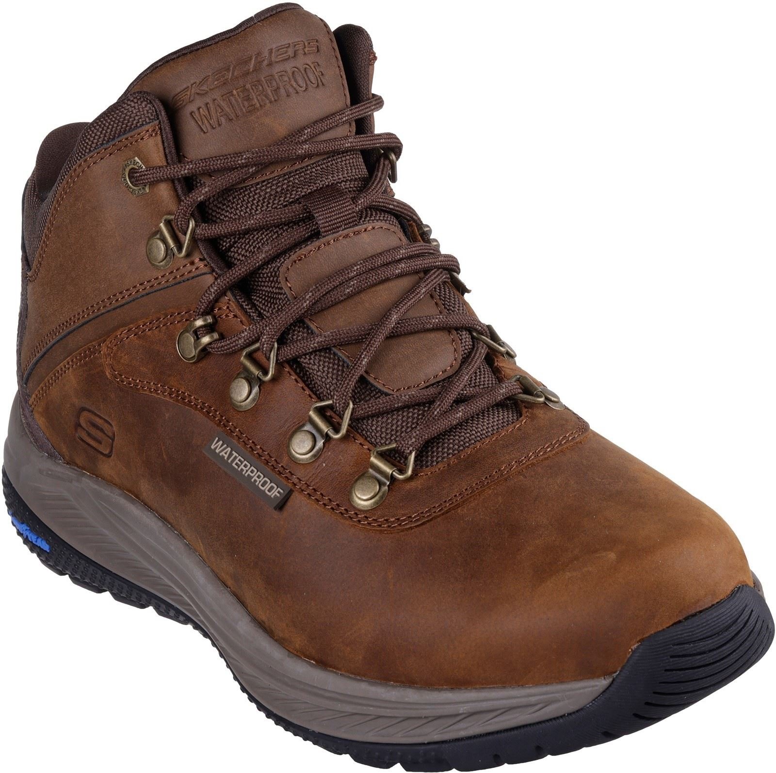 Skechers Meroe Pikeman Herren Leder Stiefeletten In Braun