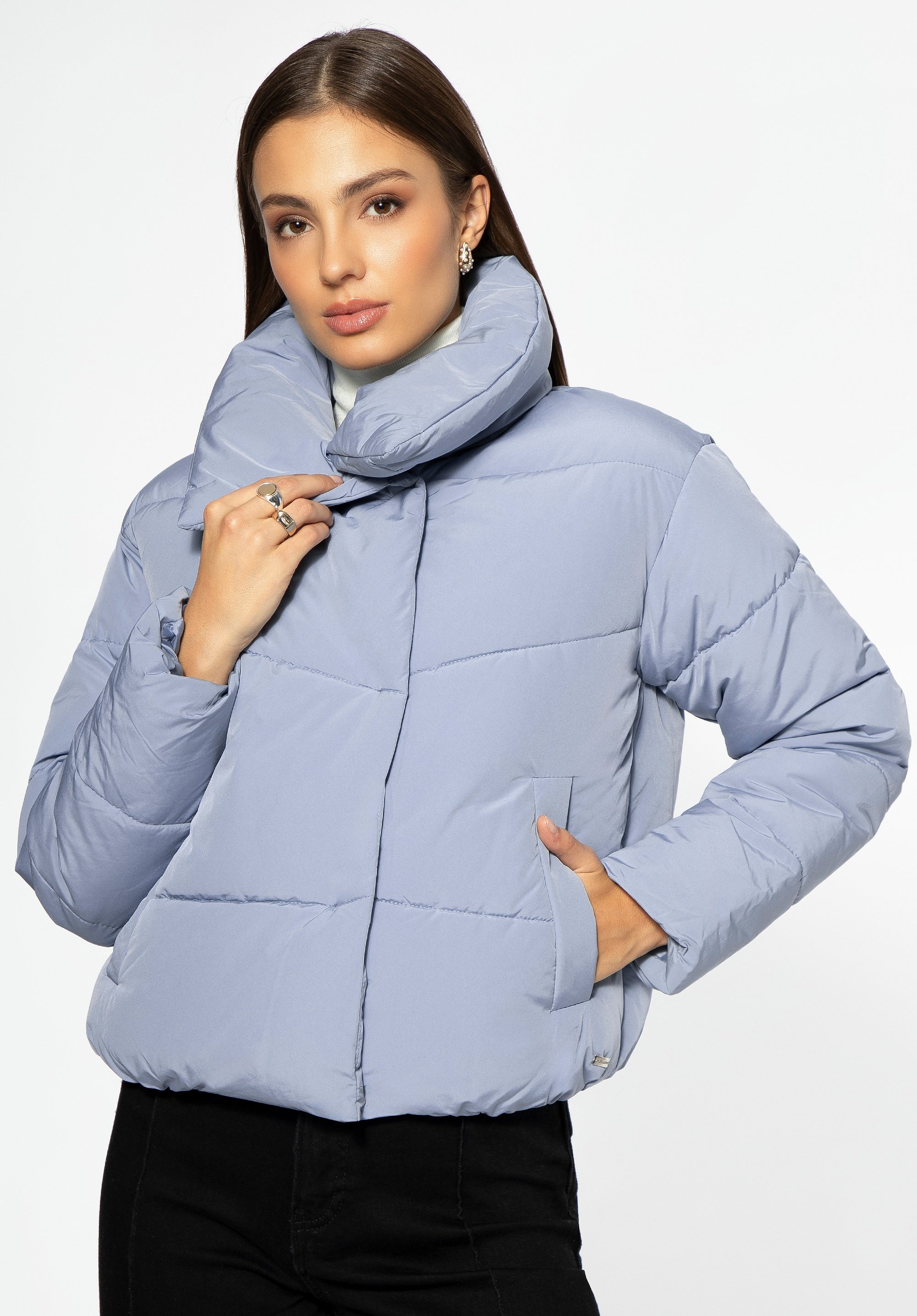 Wittchen Damen-Steppjacke im Oversized-Schnitt, blau, Polyester