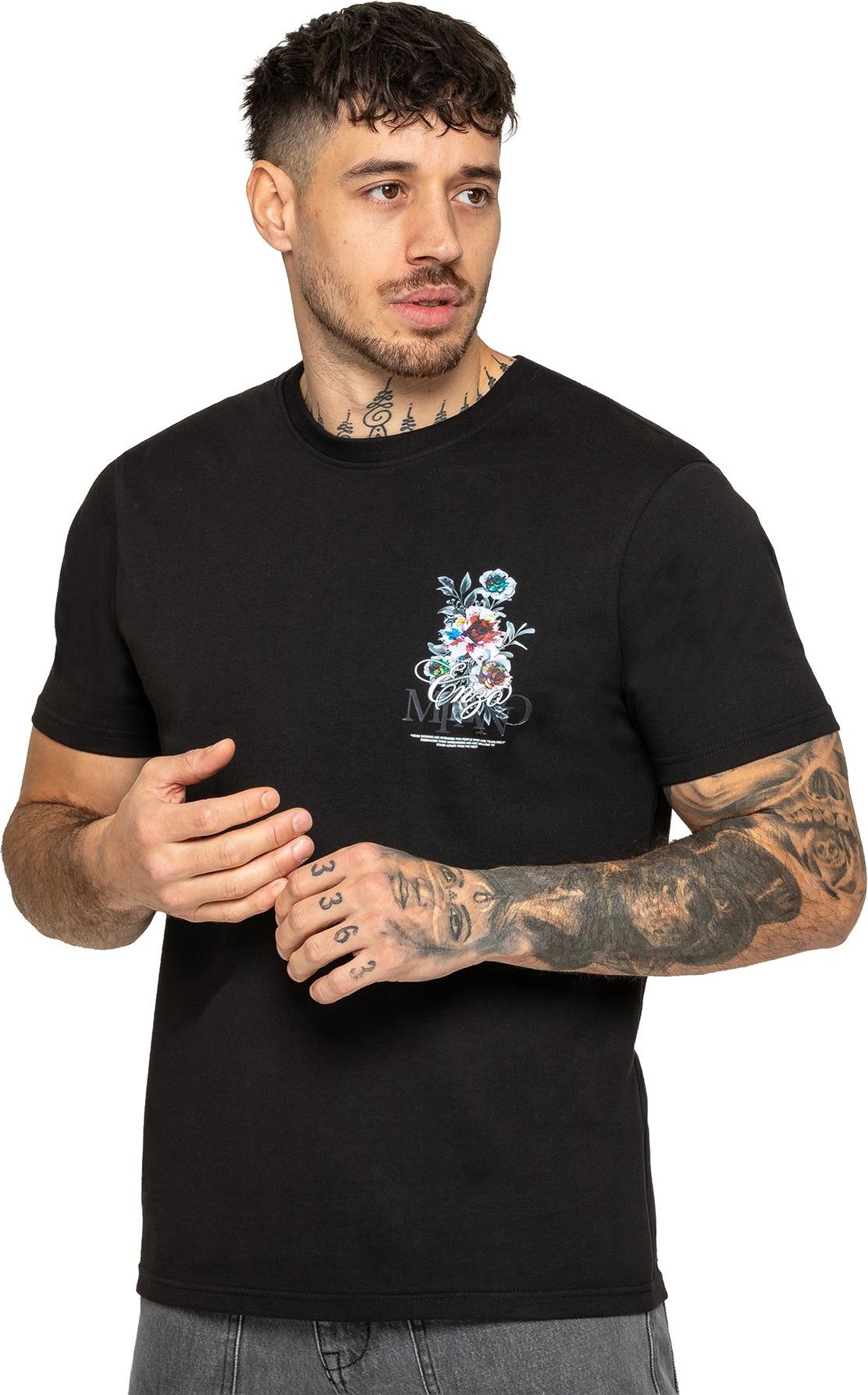 Enzo Milano | Herren T-Shirt mit floralem Grafikdruck