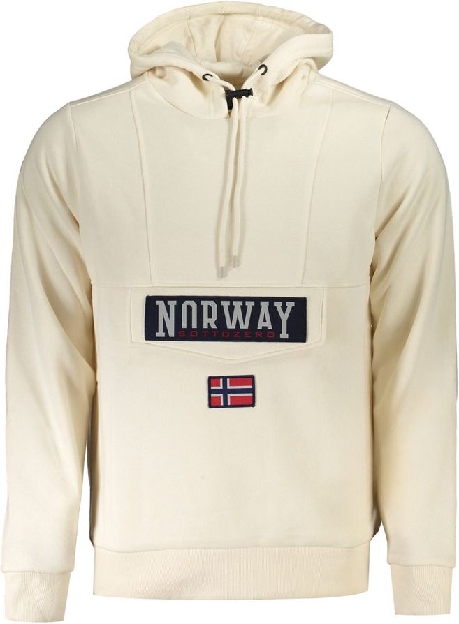 Norwegen 1963 Beiger Baumwoll-Herren-Sweatshirt-Hoodie