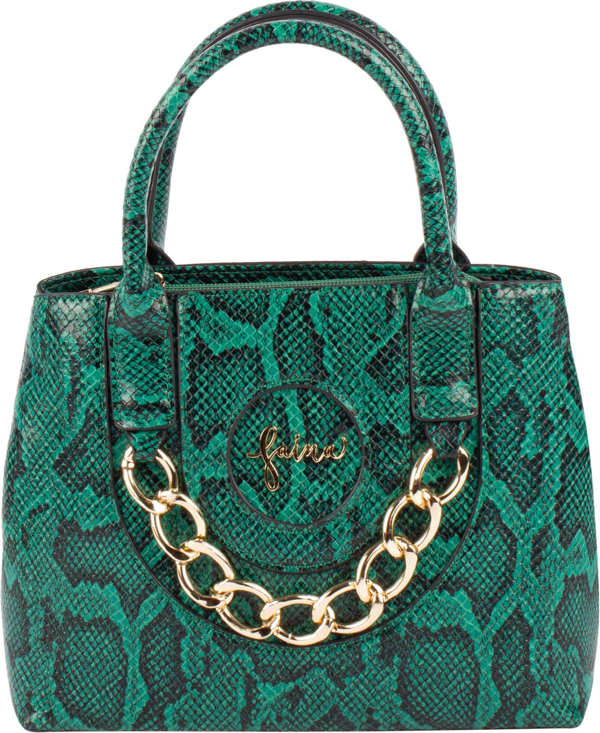 Faina Henkeltasche Damen Grün Schwarz