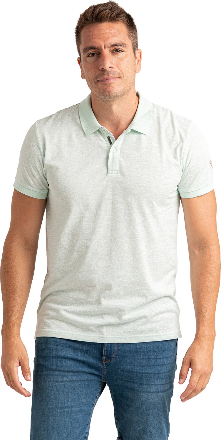 Herren Poloshirt mit kurzen Ärmeln und Flammensstruktur sowie Print PRI2646