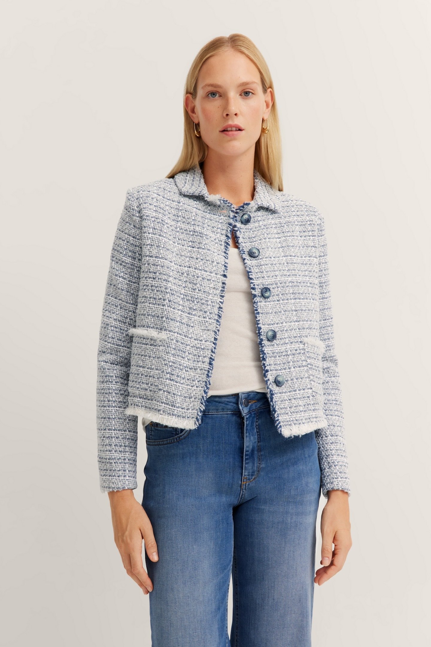 Thumbnail - Bugatti Damen Bouclé Jacke mit Knopfleiste