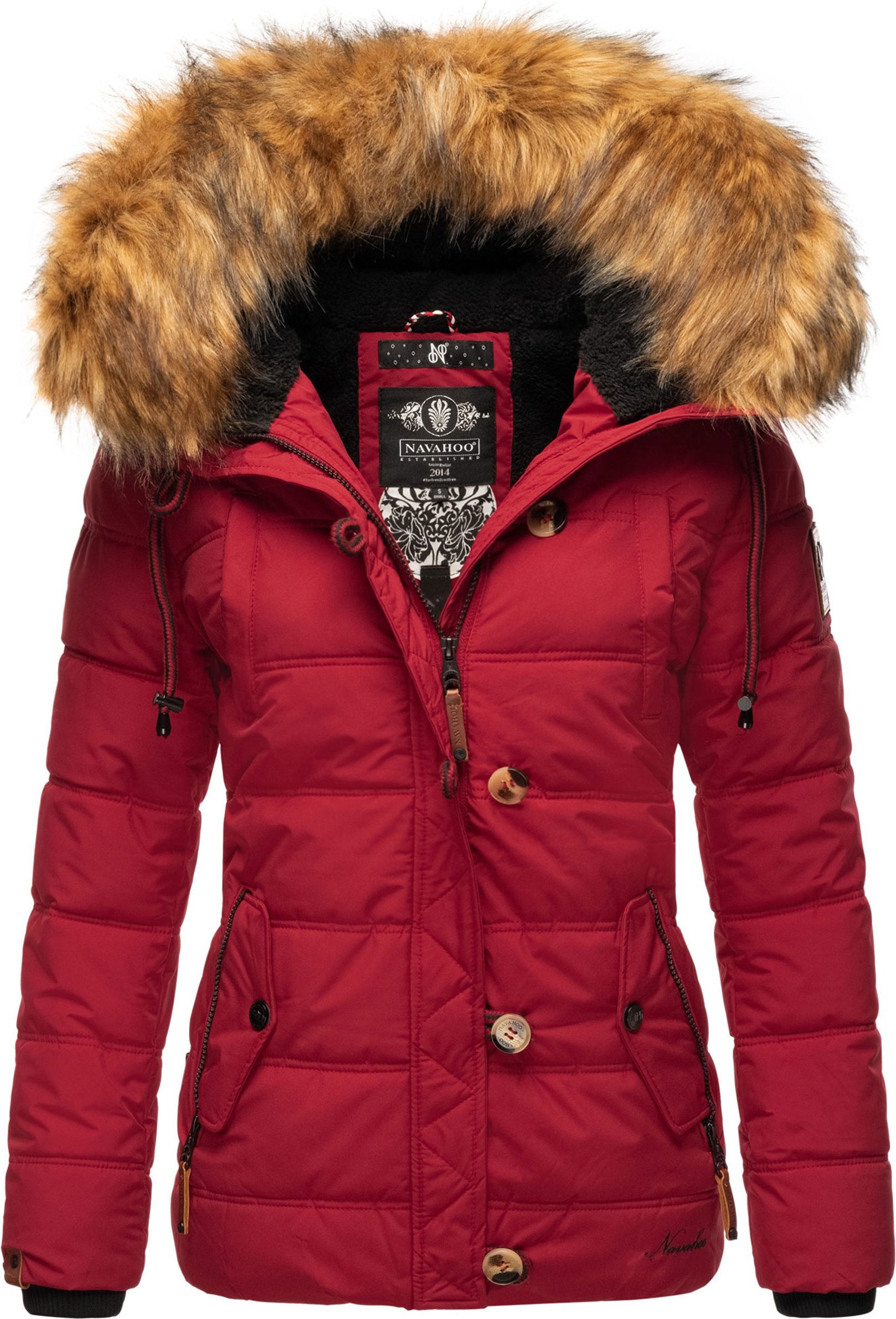 Navahoo Damen Winterjacke Zoja – Warm, Stylisch & Mit Abnehmbarem Kunstfellkragen