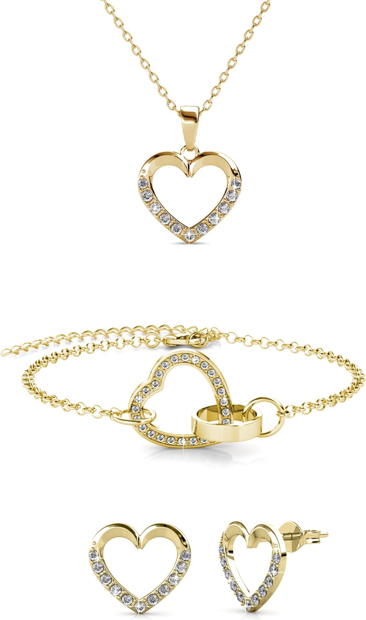 Locked Heart Lovett Zwei Sets - Gold und Kristall