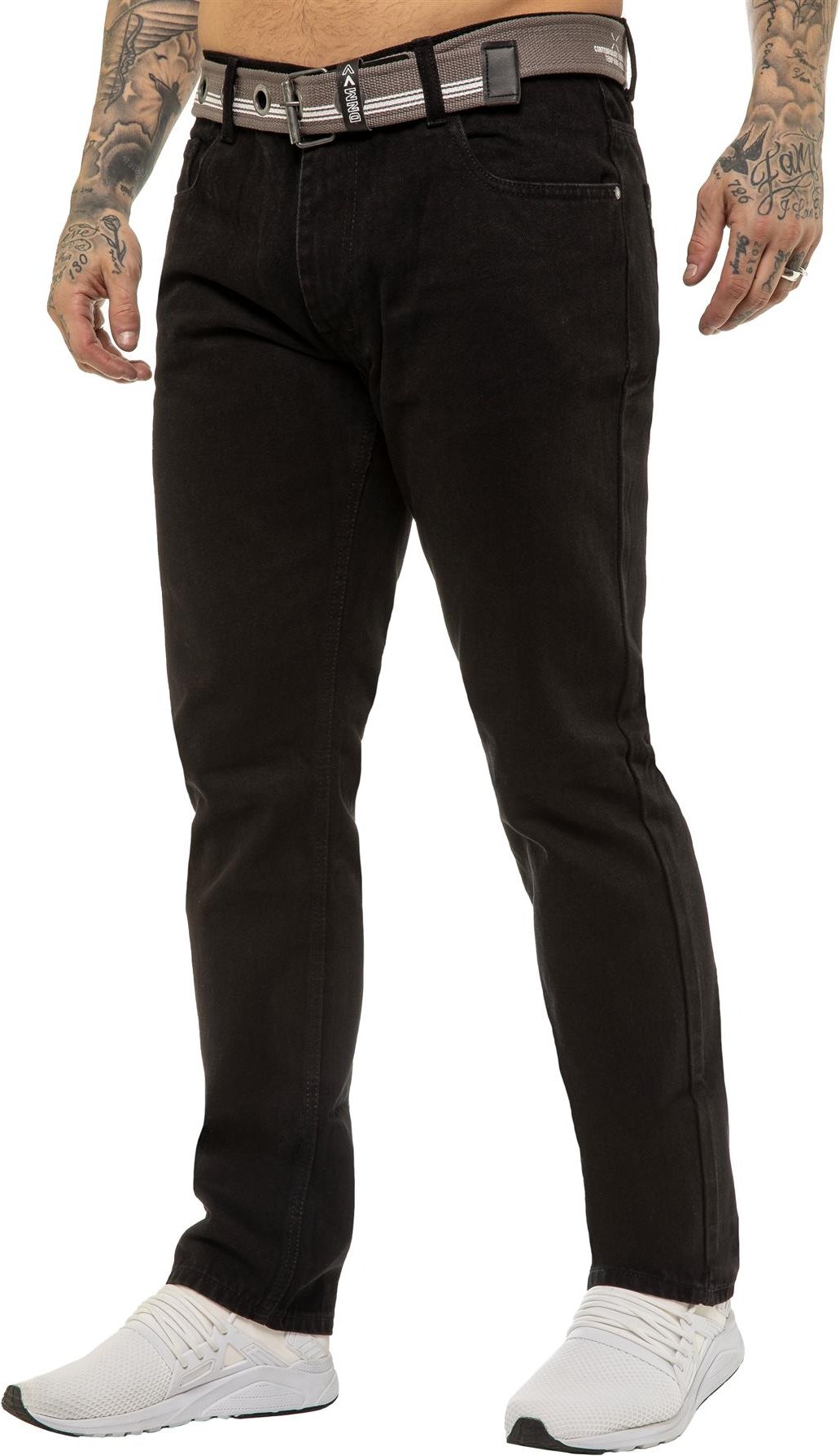 Enzo | Herren Designer Regular Fit Denim Jeans - Schwarz
