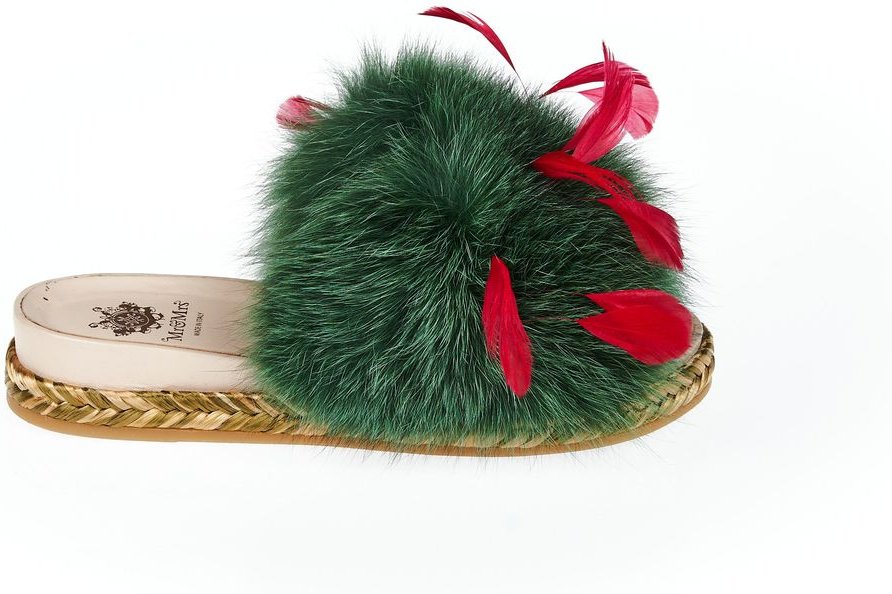 Mr&Mrs Italy Grüne Lammleder Damen Sandale