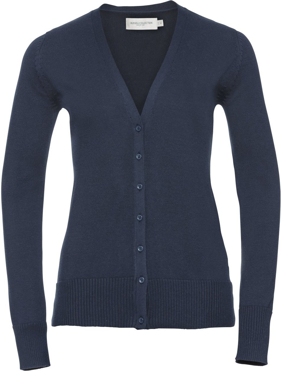 Russell Collection - Strickjacke Tiefer V-Ausschnitt für Damen (Dunkelblau)