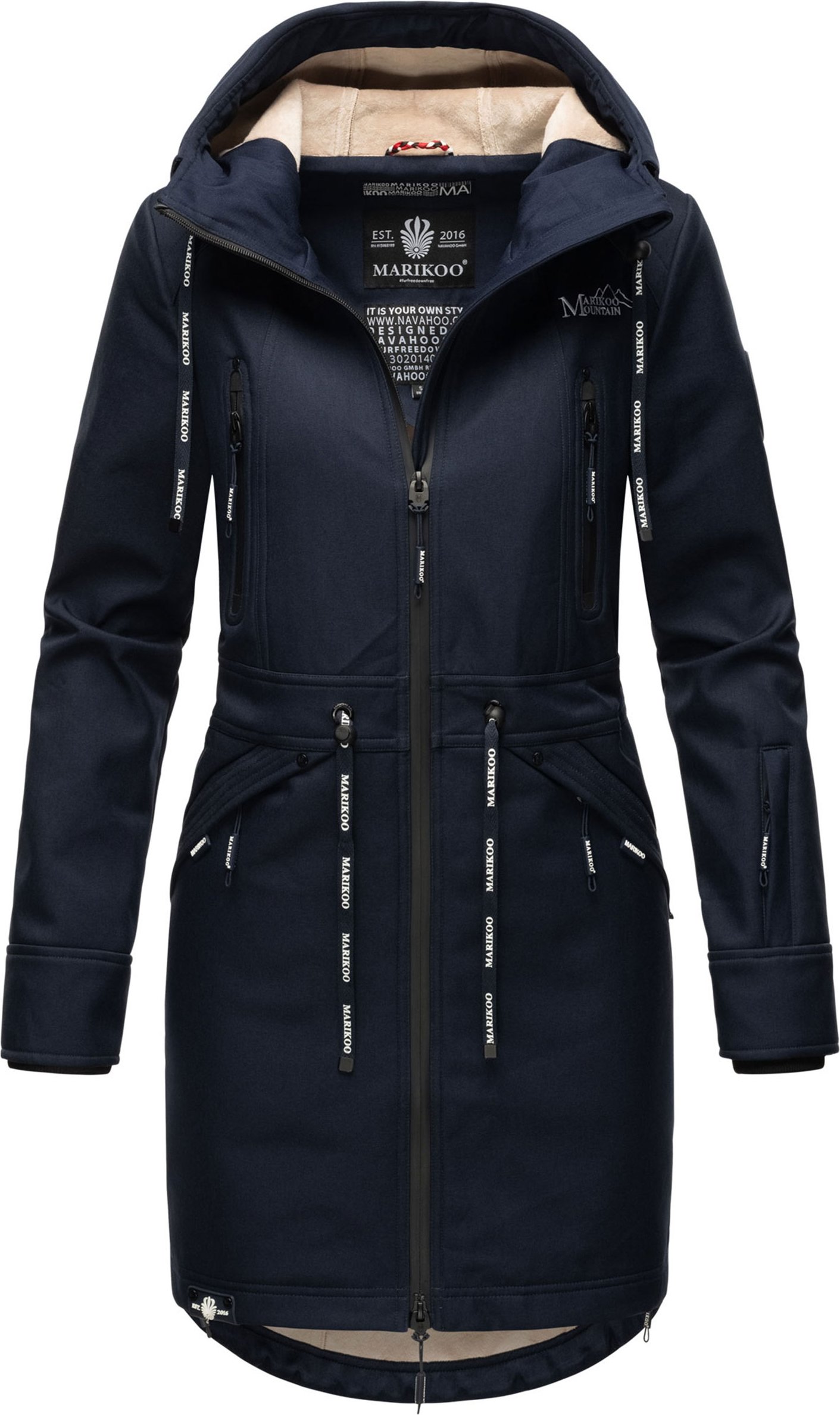 Thumbnail - Marikoo Damen Softshelljacke – Racquellee mit Kapuze & Fleecefutter