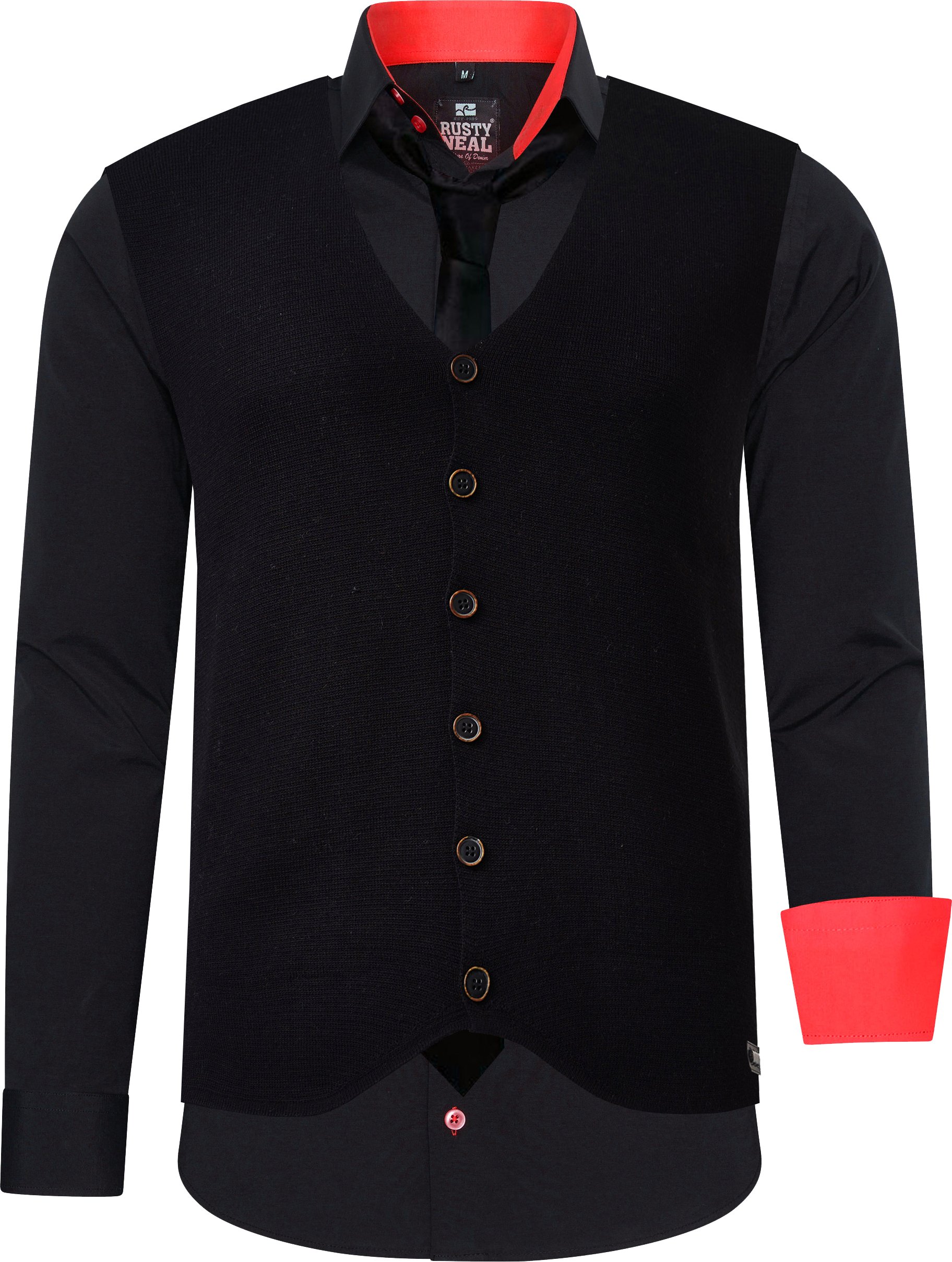 Hemd mit Weste und Krawatte 3er Set