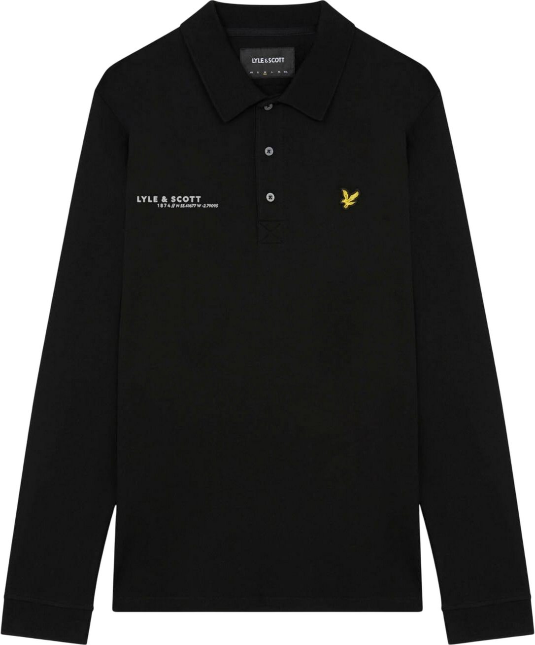 Lyle & Scott - "Co-Ordinate" Poloshirt für Herren, Logo Langärmlig (Schwarz)