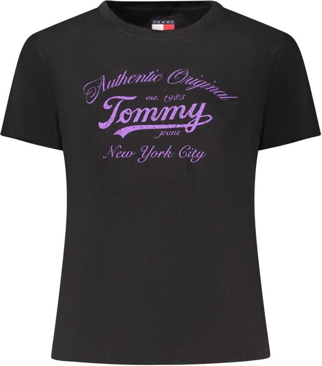 Tommy Hilfiger Schwarzes Baumwoll-T-Shirt für Damen