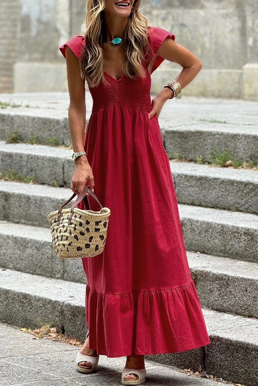 Rüschentop Maxikleid