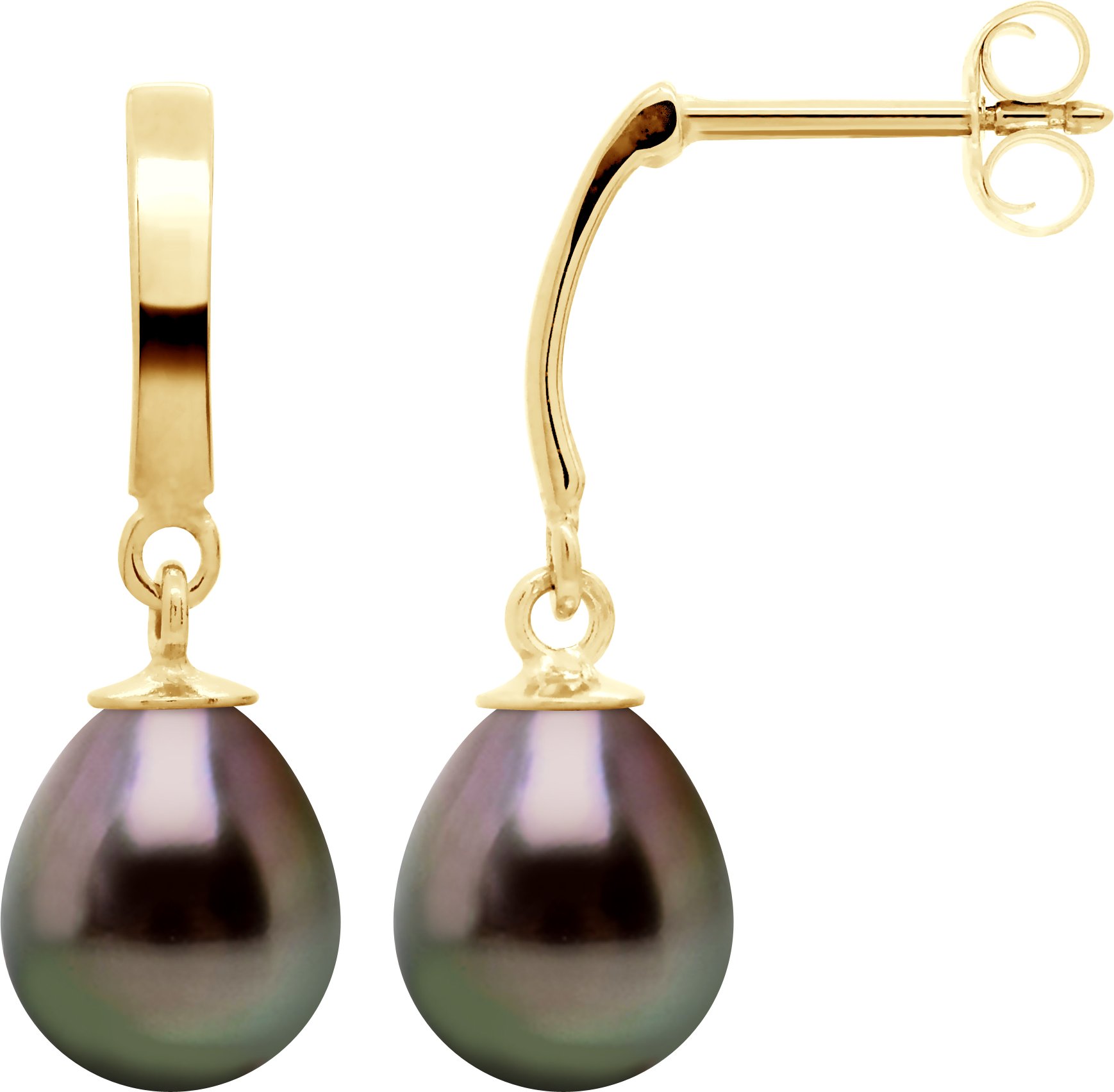 DIADEMA - Ohrringe - Gelbgold und echte Tahiti-Perlen