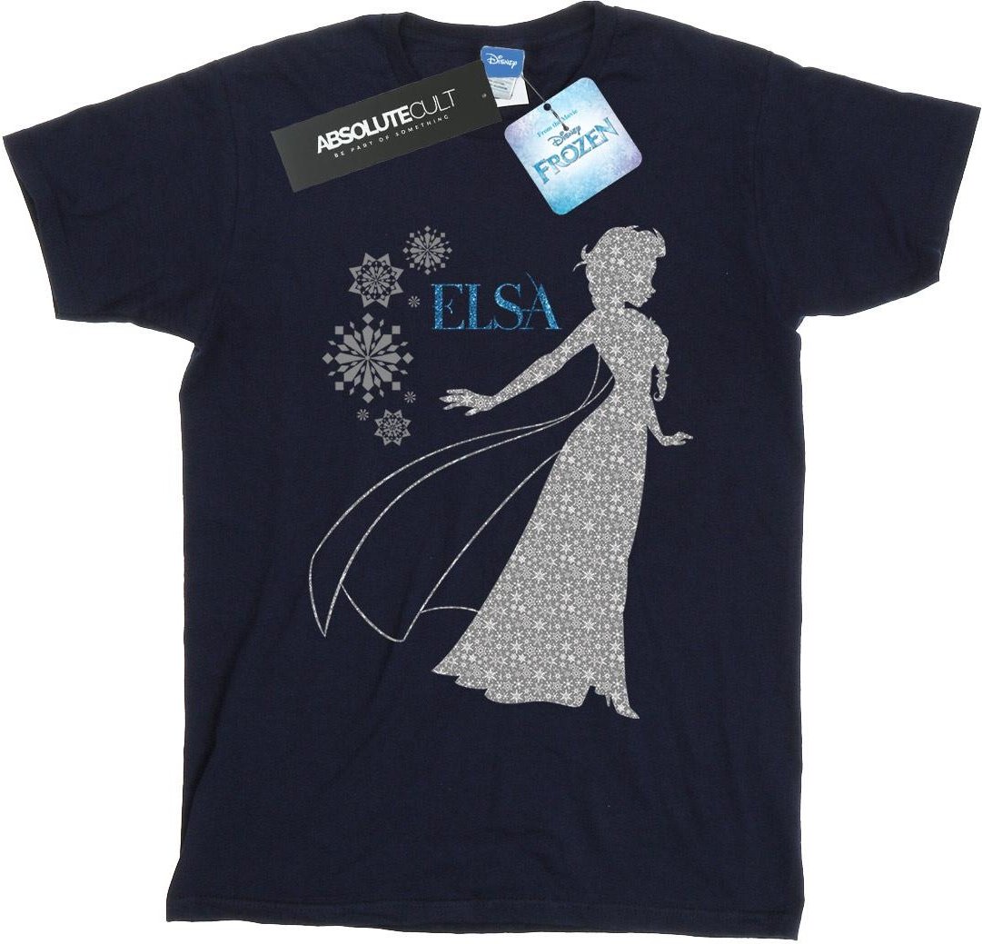 Disney - "Frozen Elsa Christmas Silhouette" T-Shirt für Damen (Marineblau)