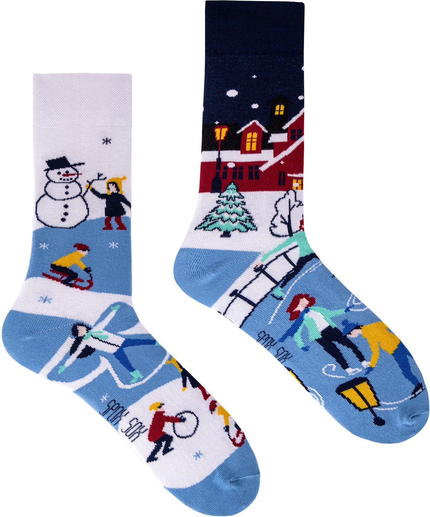 SPOX SOX - Herren & Damen Mismatched Novelty Odd Socks - Winter Aktivitäten