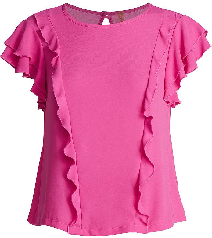 Kurzärmeliges Top mit Rüschendetail