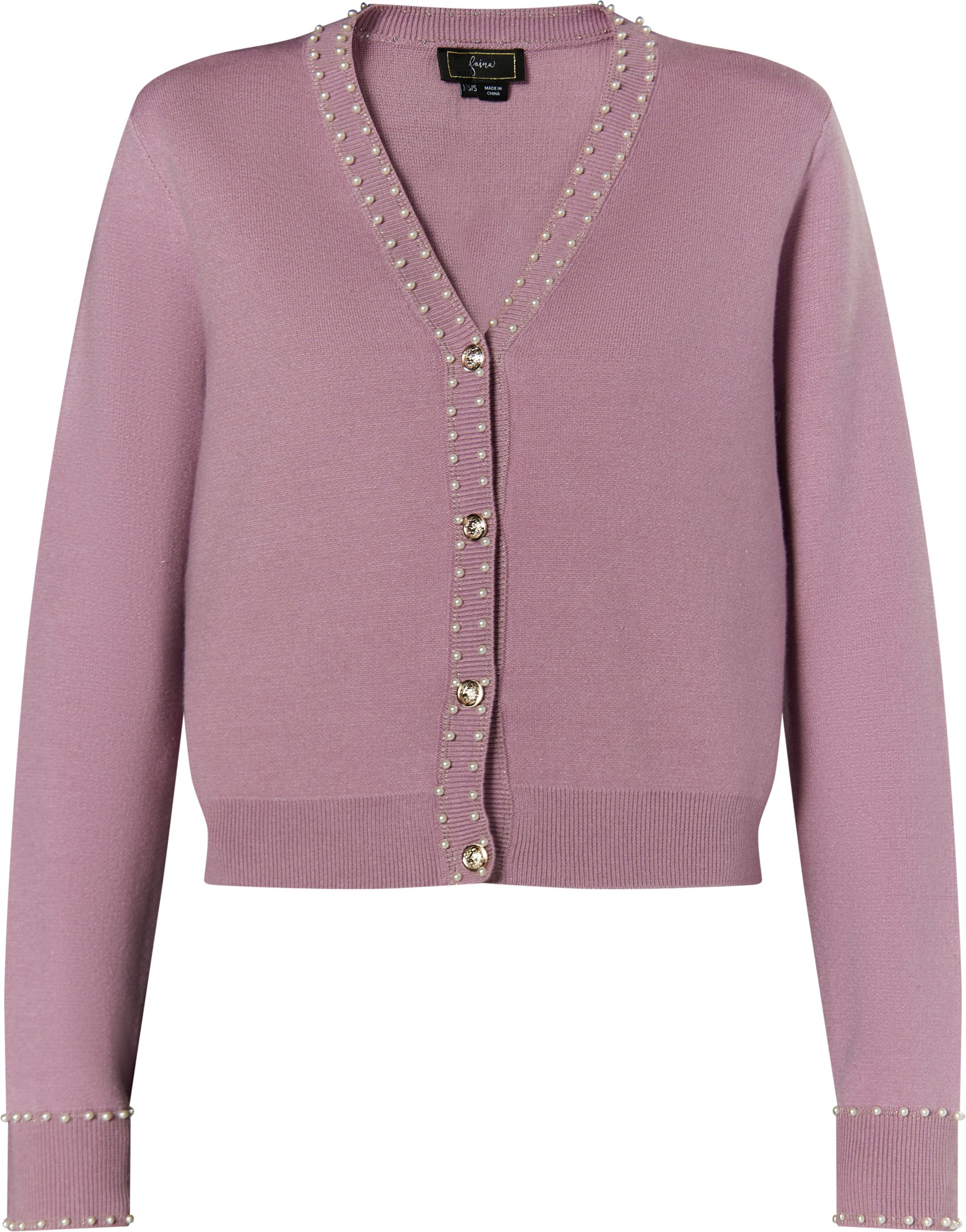 Thumbnail - Faina Strickjacke mit Perlen Damen Mauve