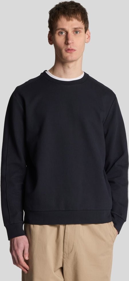 Thumbnail - Lyle & Scott Twill Interlock-Sweatshirt mit Rundhalsausschnitt – Dunkelmarine