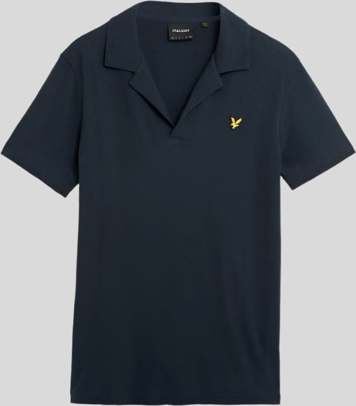 Thumbnail - Lyle & Scott Leinen-Poloshirt mit Reverskragen – Dunkelmarineblau