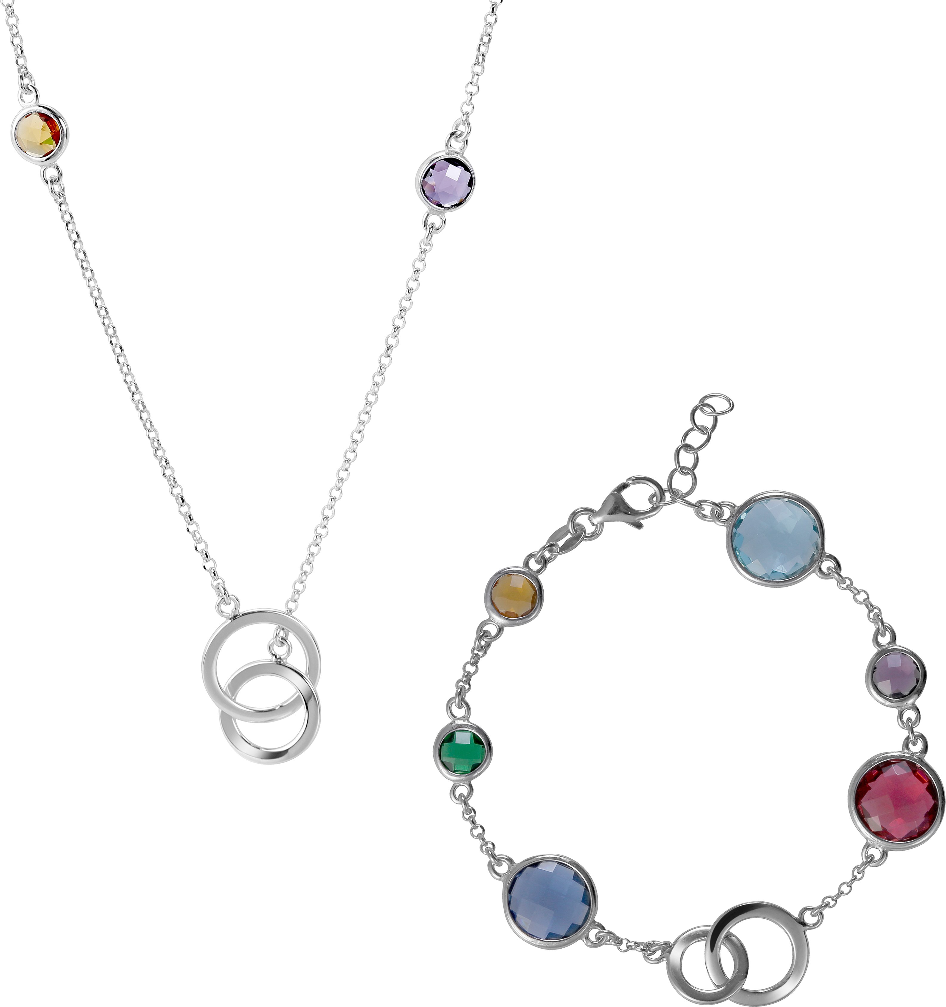 Orphelia 'Eloise' Damen 925 Sterling Silber Set: Armband + Halskette - Silber SET-7409