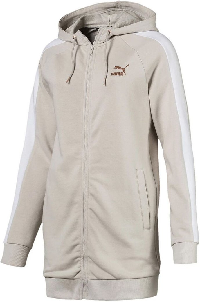 Puma Kiss Artica T7 Langarm Zip up Frauen Beige Kapuzen -Trackjacke 577425 45