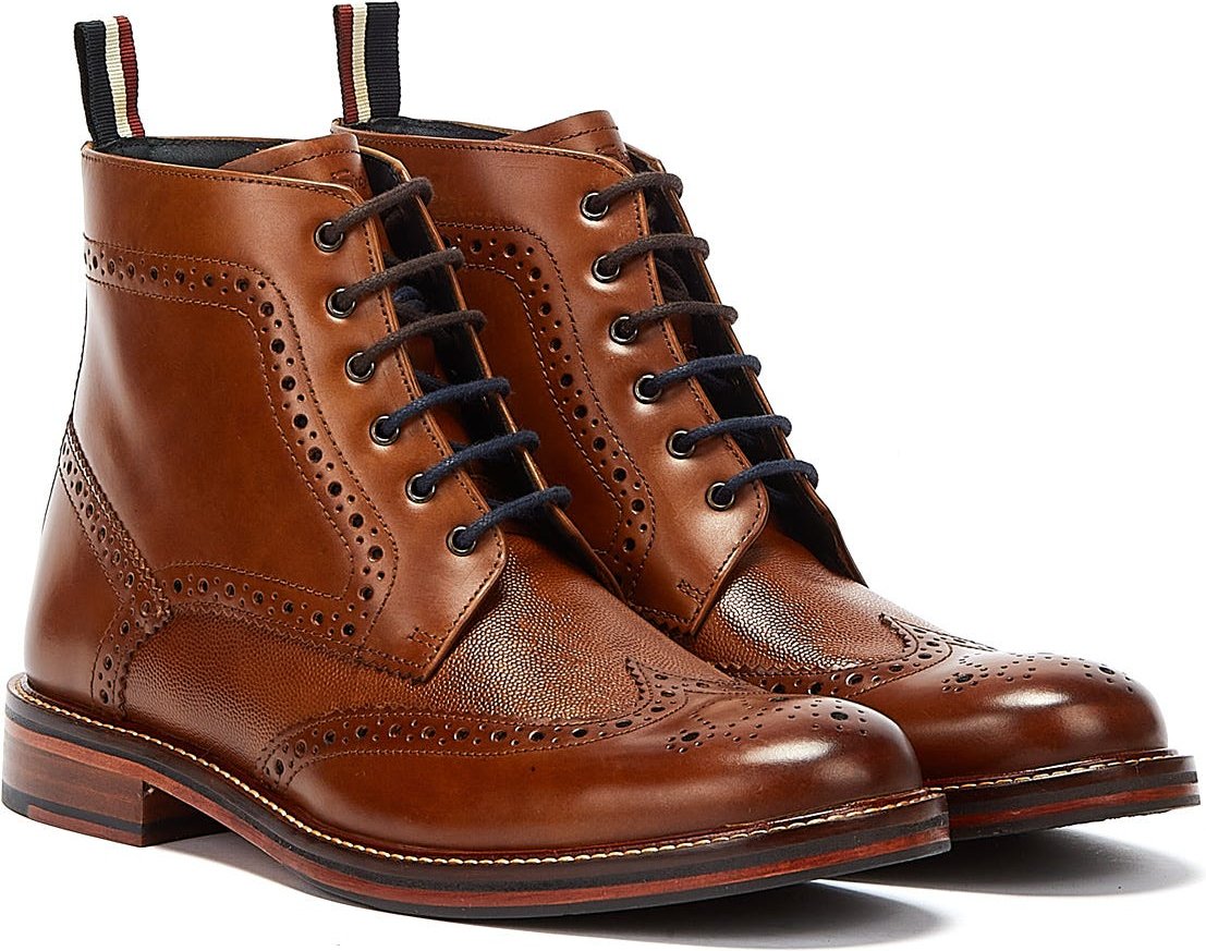 Ben Sherman Alfred Brogue Herren Tan Stiefel