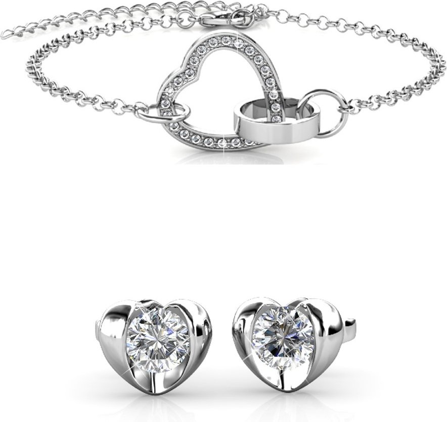 Simply Love Verschlossene Herz-Sets - Silber und Kristall