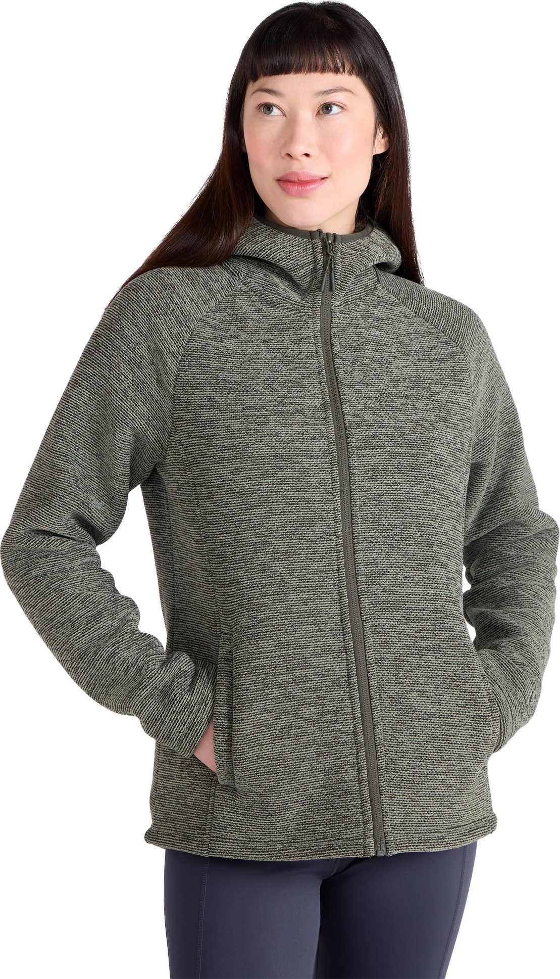 Mountain Warehouse - "Hayfield" Fleece-Oberteil für Damen, Kunstfell gefüttert, Meliert (Khakigrün)
