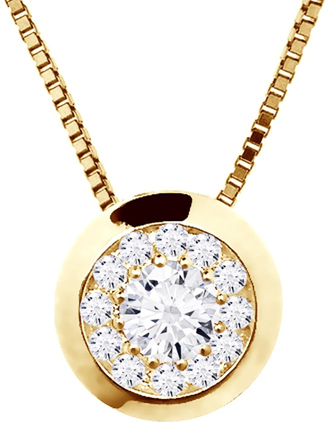 DIADEMA - Halskette mit Diamanten - Gelbgold - venezianische Kette