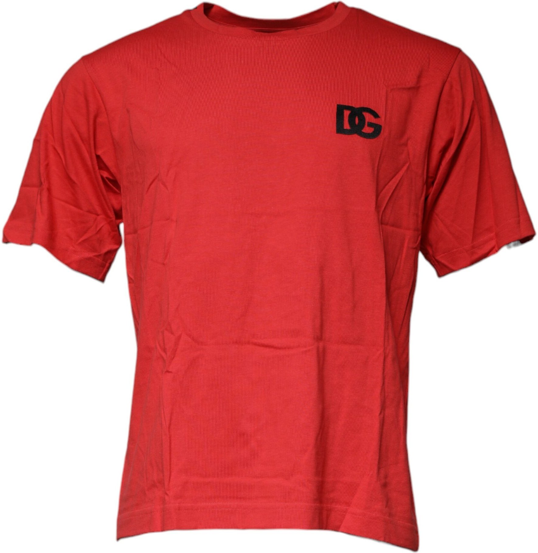 Rotes Baumwoll-T-Shirt mit DG-Logo
