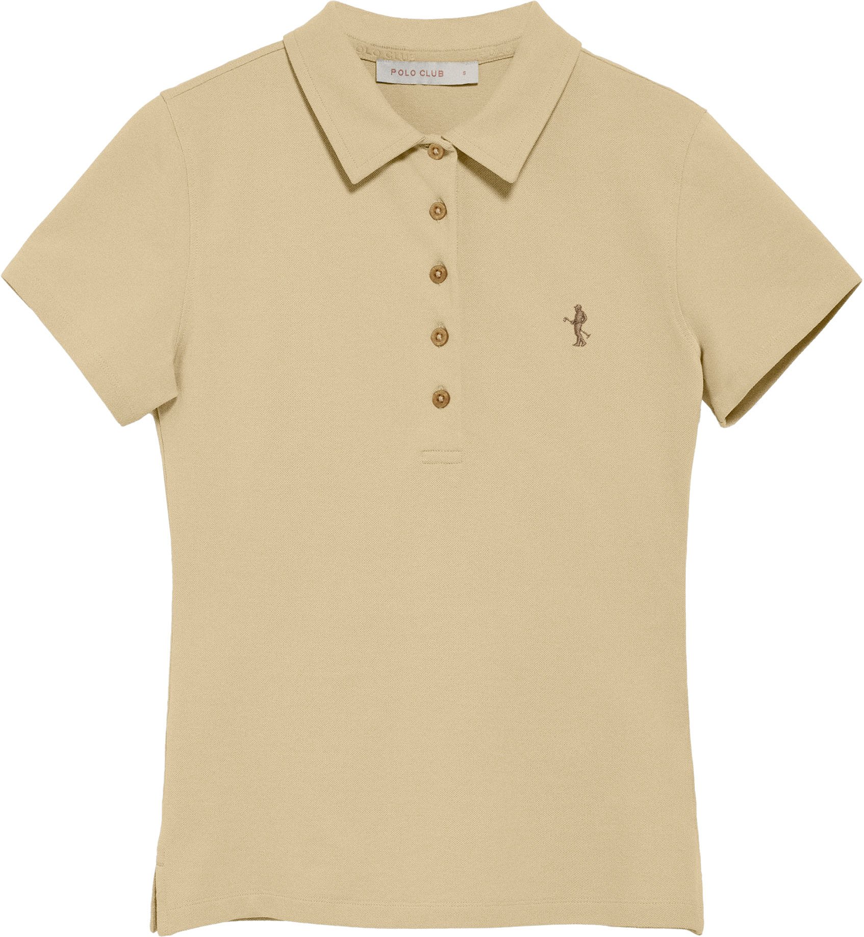 Kurzärmliges Poloshirt aus Baumwolle elfenbeinfarben mit Rigby Best Stickerei