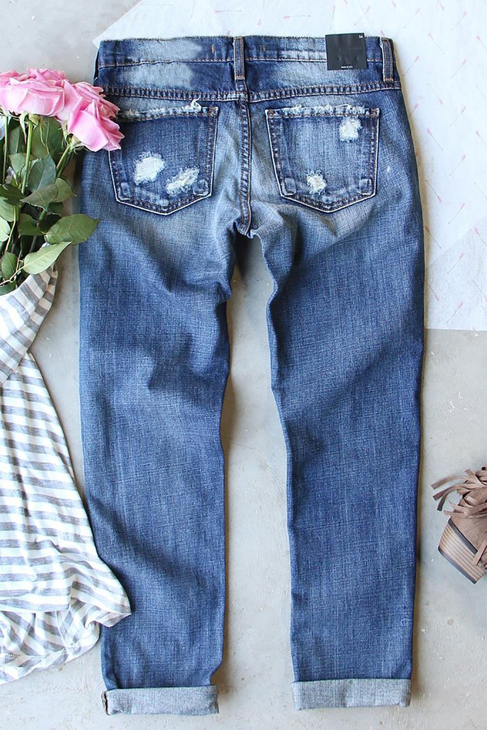 Boyfriend Jeans mit Waschung