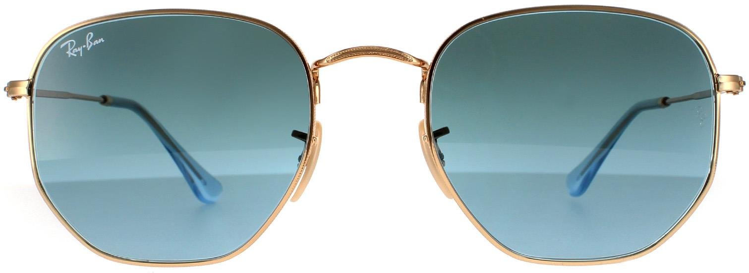 Thumbnail - Ray-Ban Square Unisex-Sonnenbrille Gold Blau Grau Gradient