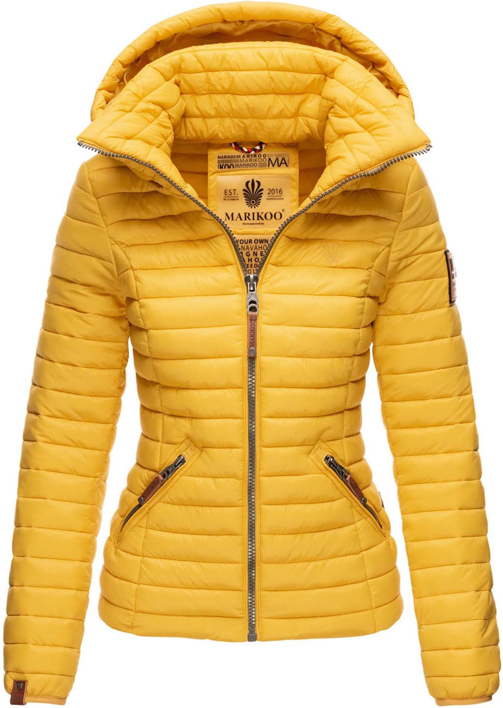 Marikoo Damen Steppjacke – Löwenbaby, leicht mit abnehmbarer Kapuze