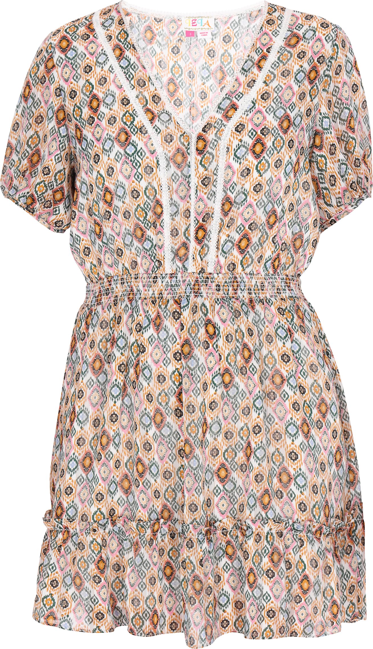 IZIA Kleid Frauen Kamel mehrfarbig