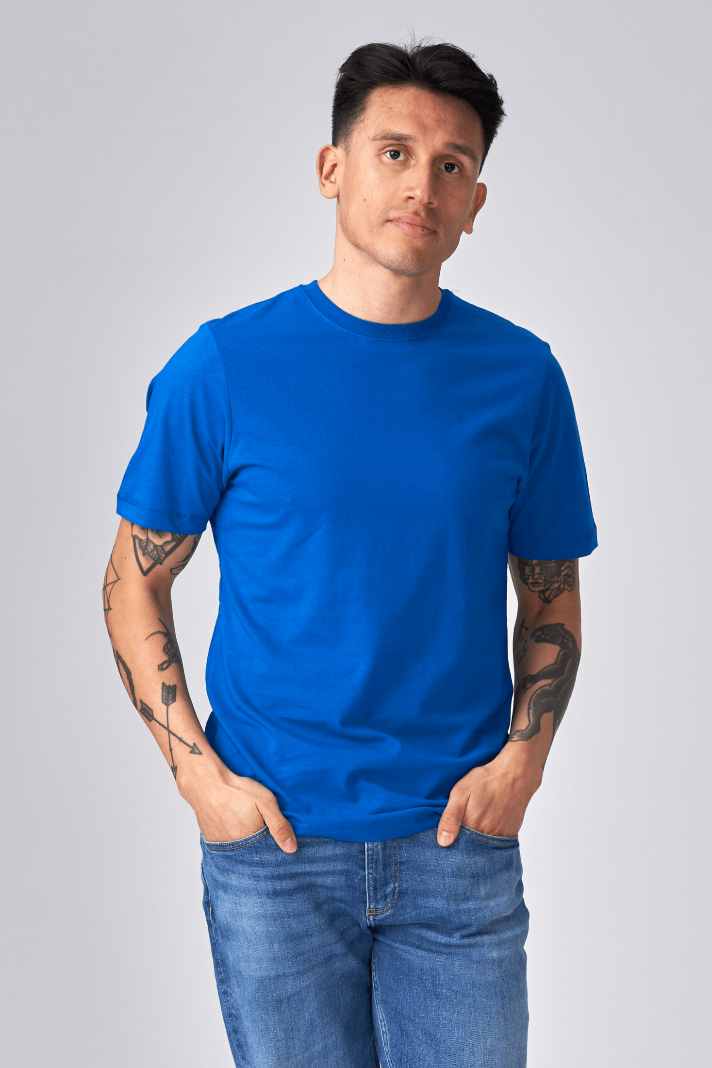 Bio-Basic-T-Shirt - Blau