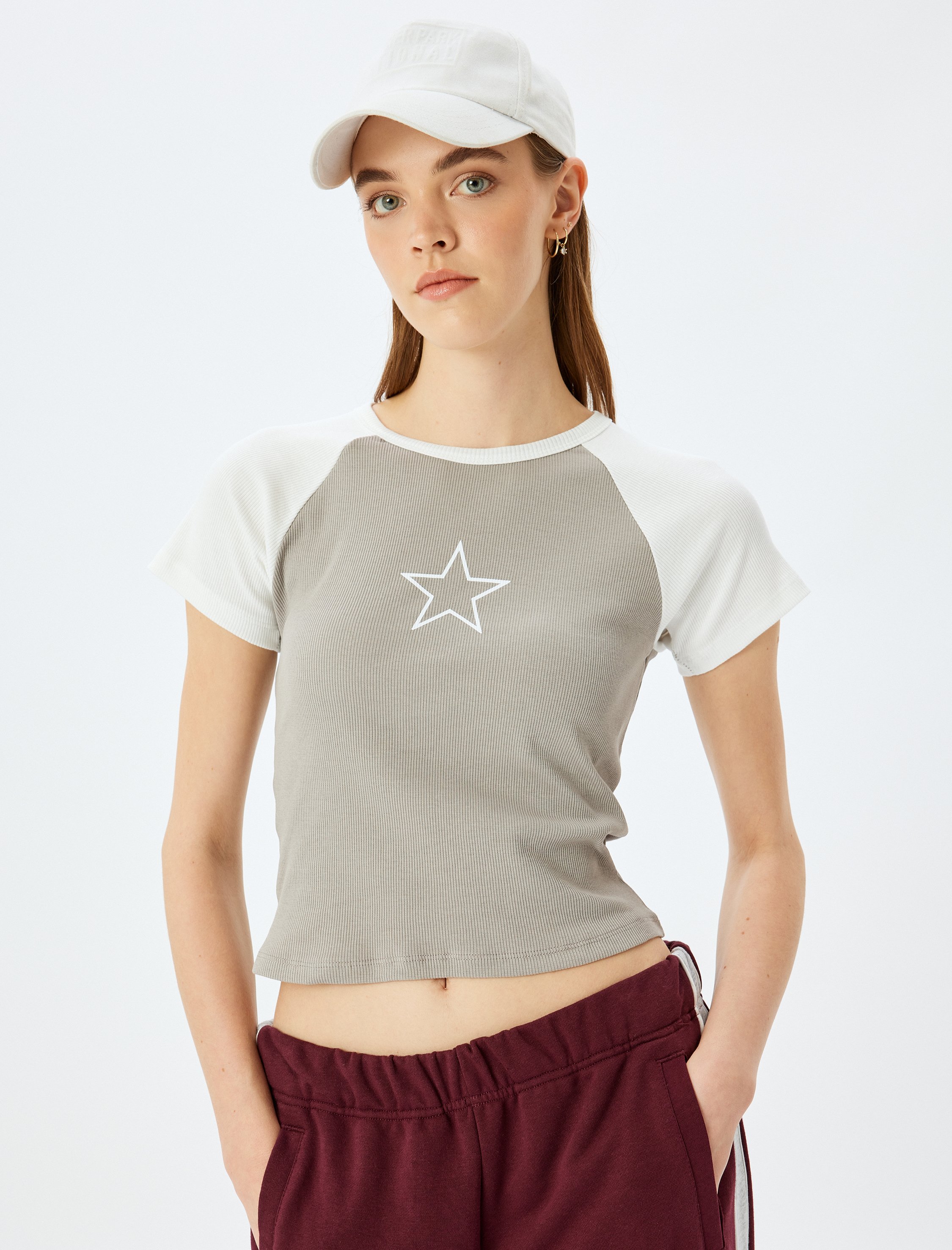 Koton T-shirt Rundhalsausschnitt Kurzärmelig T-shirt