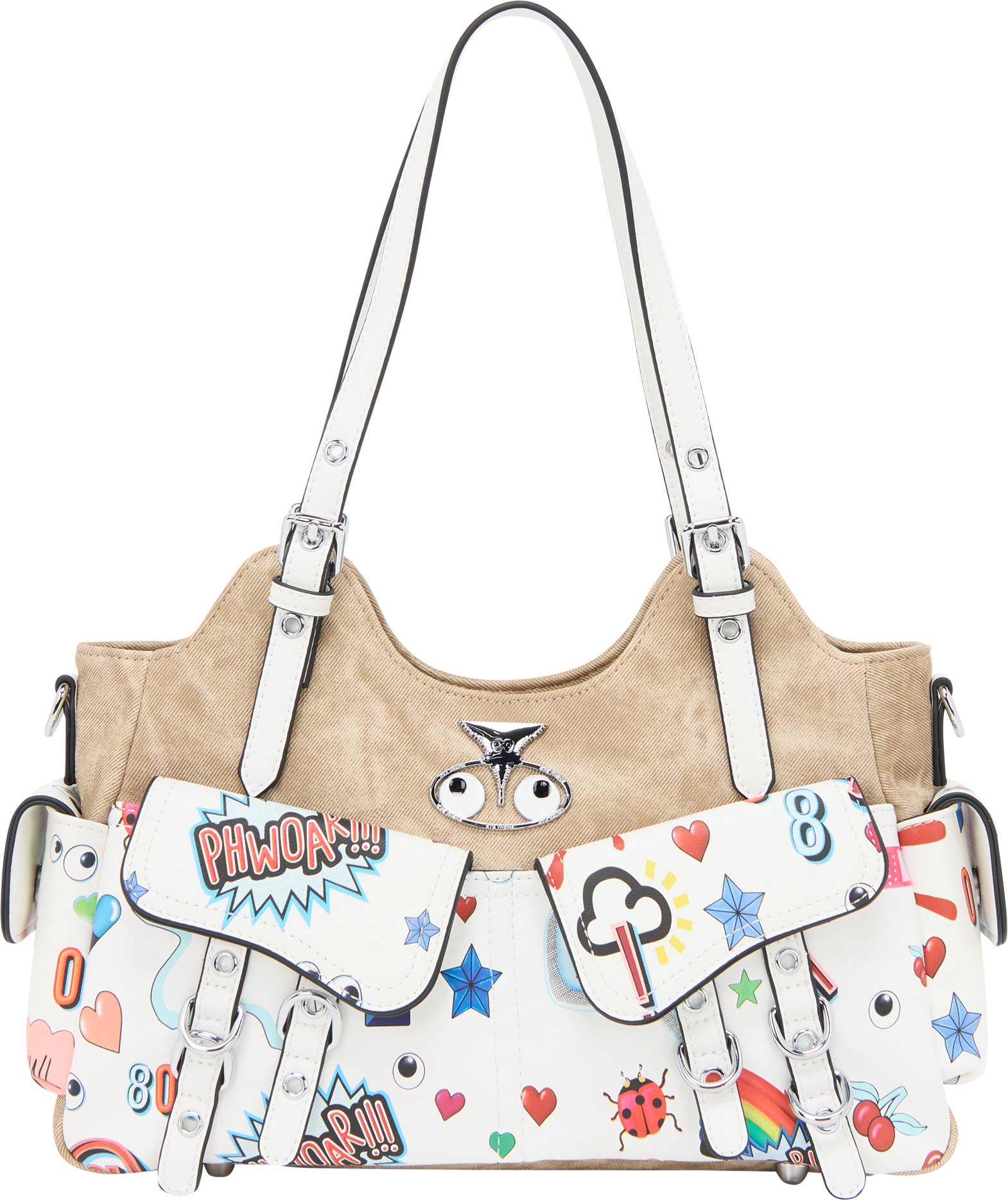 Mymo Handtasche Handtasche Frauen Beige Weiß