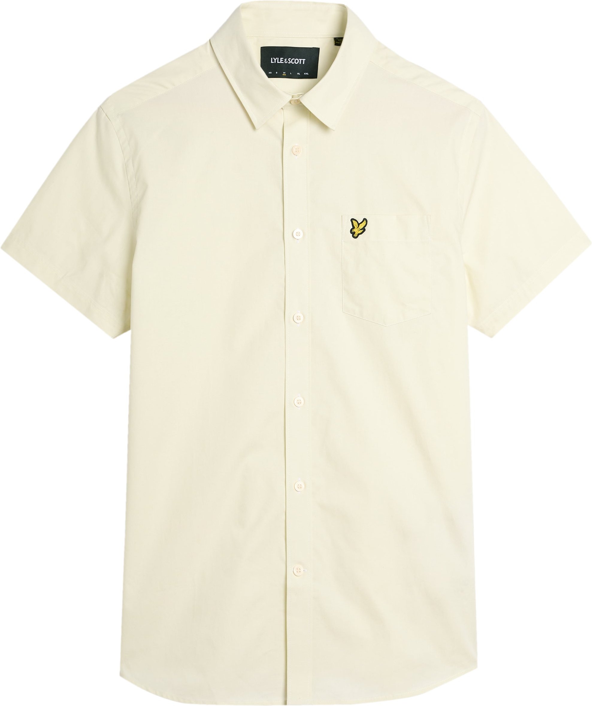 Lyle & Scott – Einfarbiges Popeline-Hemd mit kurzen Ärmeln – Soft Matcha