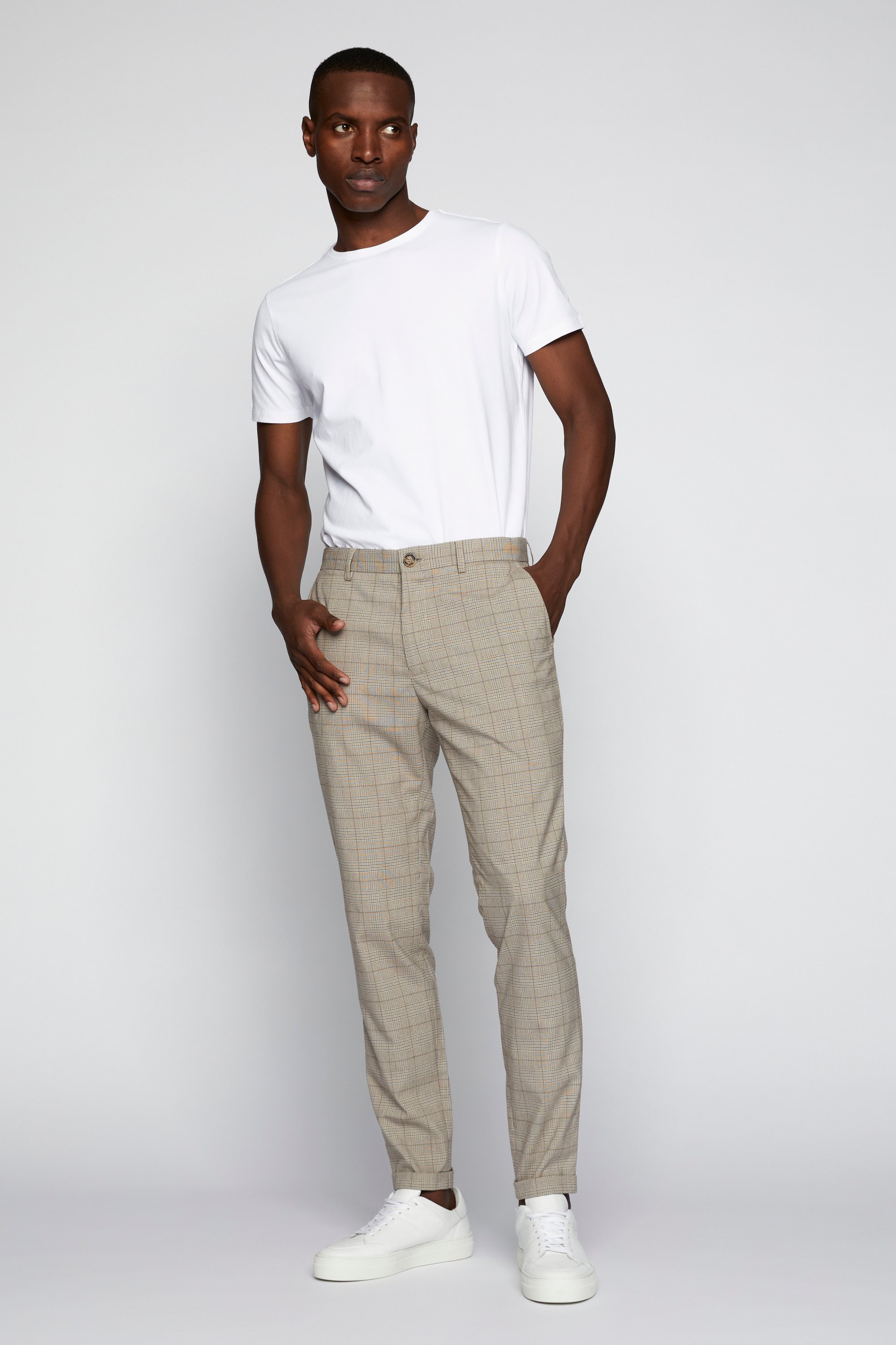 Casual Hose Gerade Passform beige