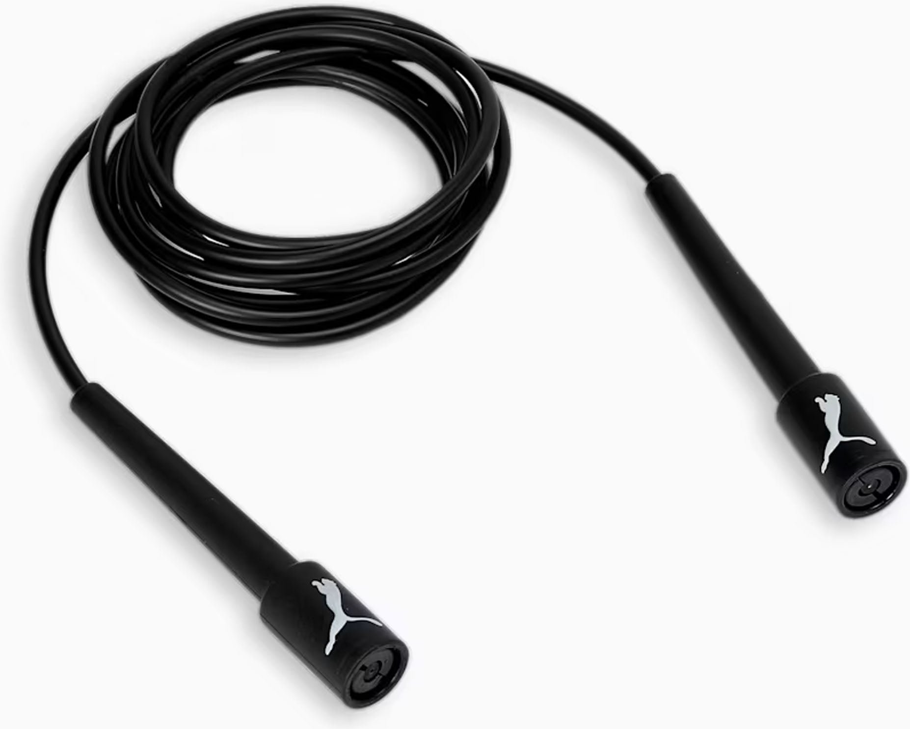 Schwarzes Springseil mit Puma-Logo
